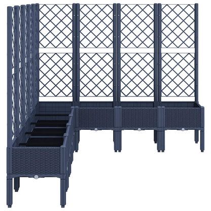 Jardinera Con Enrejado Pp Azul Gris 200x160x142 Cm_3