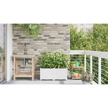 Macetero De Jardín 2 Uds. Blanco 80 X 40 X 37,5 Cm Pp_3