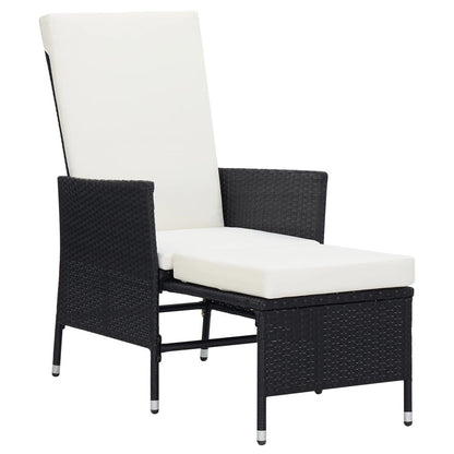 Vidaxl Sillón Reclinable De Jardín Con Cojines Ratán Sintético Negro_1