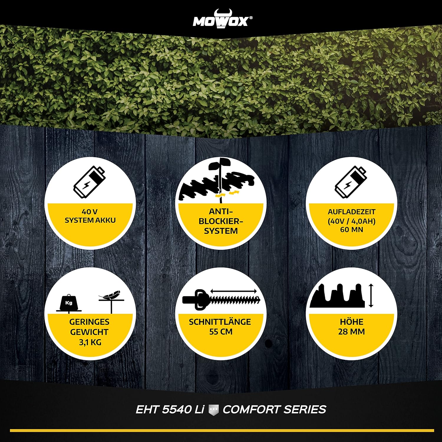 Mowox Cortasetos De Bateria 40 V, Longitud De Corte 550 Mm. No Incluye Bateria Ni Cargador_3