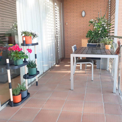 Soporte Modular Citysens De 4 Bandejas Negro, Con 2 Plantas De Regalo_2