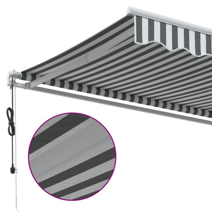 Toldo Retráctil Automático Gris Antracita Y Blanco 450x350 Cm_5
