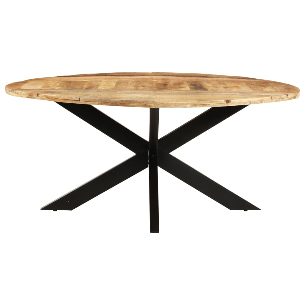 Mesa De Comedor Madera De Mango Rugosa Redonda 175x75 Cm_0
