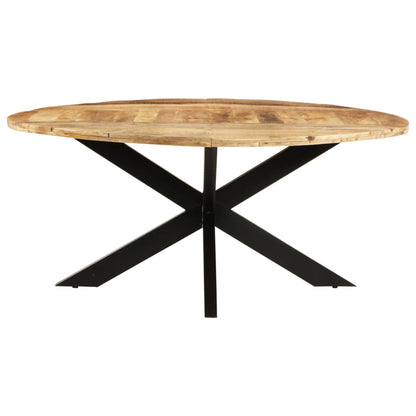 Mesa De Comedor Madera De Mango Rugosa Redonda 175x75 Cm_0