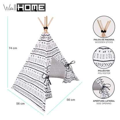 Well Home Carpa-tipi Para Mascotas De Lona 56x56x74cm