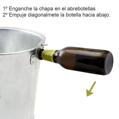 Cubo Zinc Metal Galvanizado Multiusos 10 Litros 28 X 21.5 X 24 (alt.) Cm. Con Abre Botellas