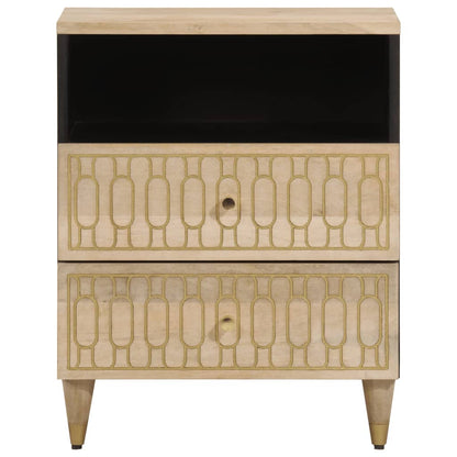 Mesita De Noche Madera Maciza De Mango 50x33x60 Cm_1