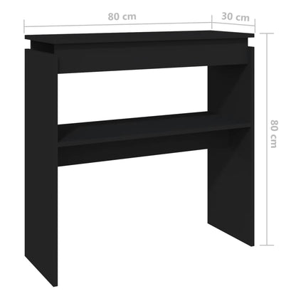 Mesa Consola Madera Contrachapada Negro 80x30x80 Cm_4