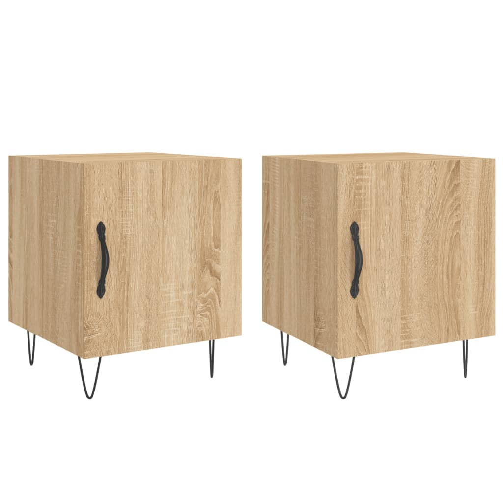 Mesitas Noche 2 Uds Madera Ingeniería Roble Sonoma 40x40x50 Cm_0