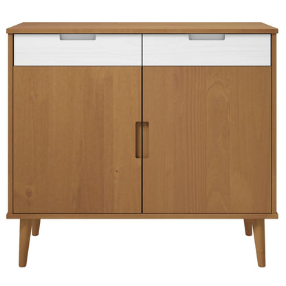 Aparador Molde Madera Maciza De Pino Marrón 90x40x80 Cm_3