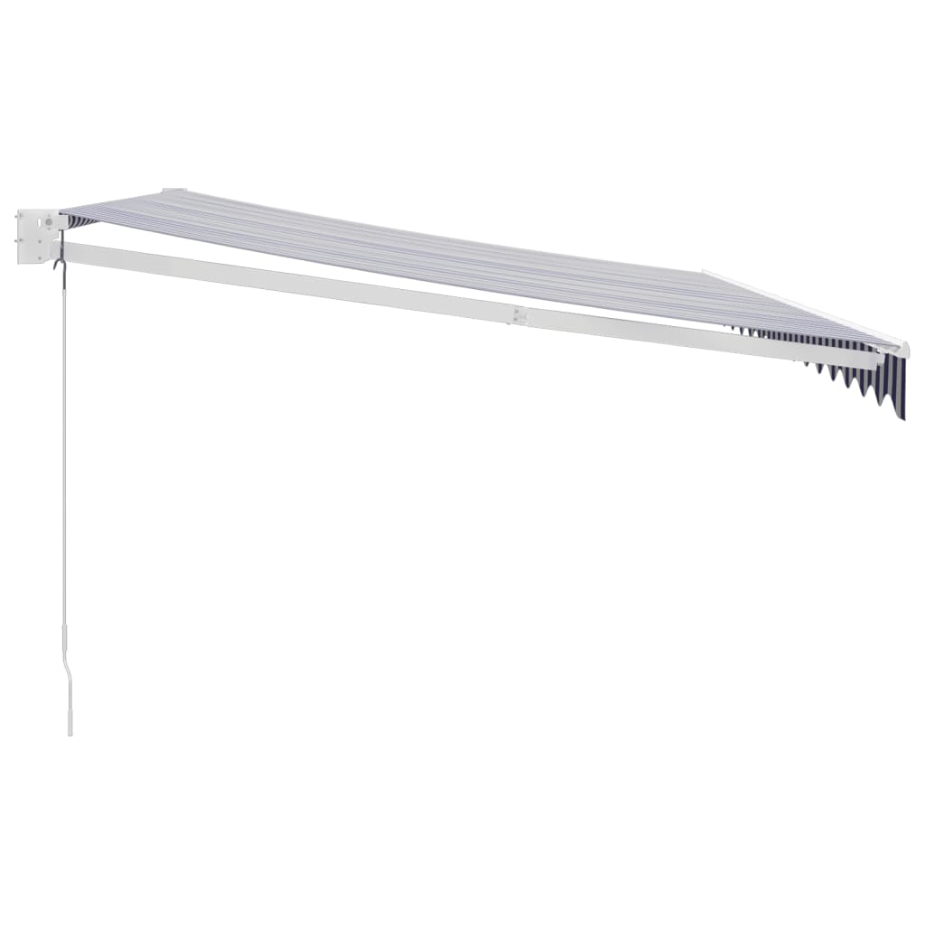Toldo Retráctil Aluminio Y Tela Azul Y Blanco 4x3 M_3
