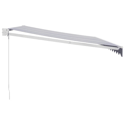 Toldo Retráctil Aluminio Y Tela Azul Y Blanco 4x3 M_3