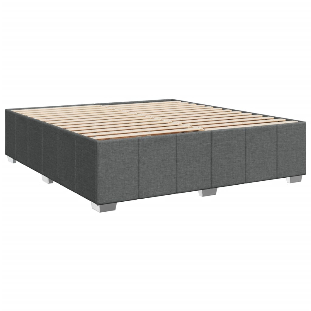 Cama Box Spring Con Colchón Tela Gris Oscuro 180x200 Cm / Vetonek_4