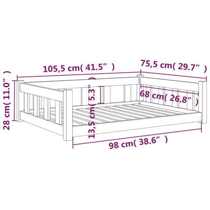 Vidaxl Cama Para Perros Madera De Pino Marrón Miel 105,5x75,5x28 Cm_2