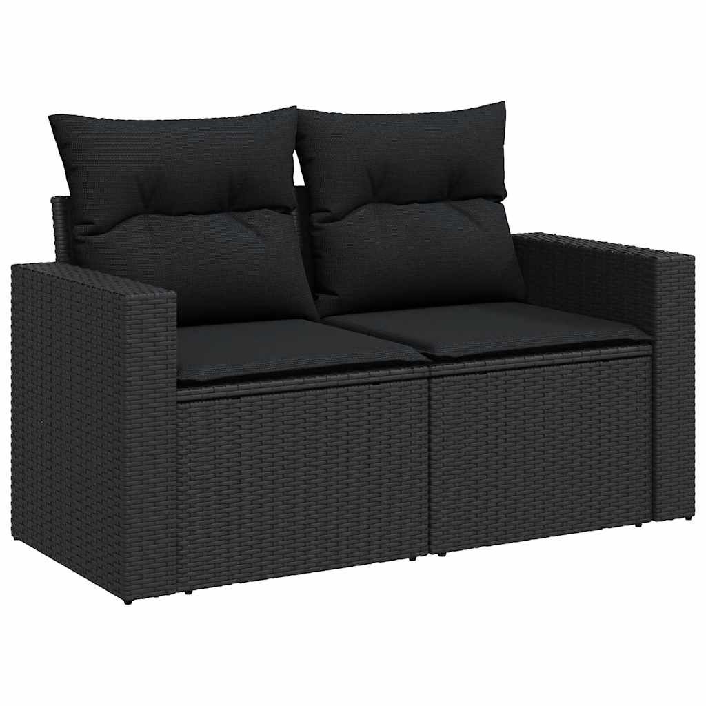 Set De Sofás De Jardín Y Cojines 8 Piezas Ratán Sintético Negro / Vetonek_1