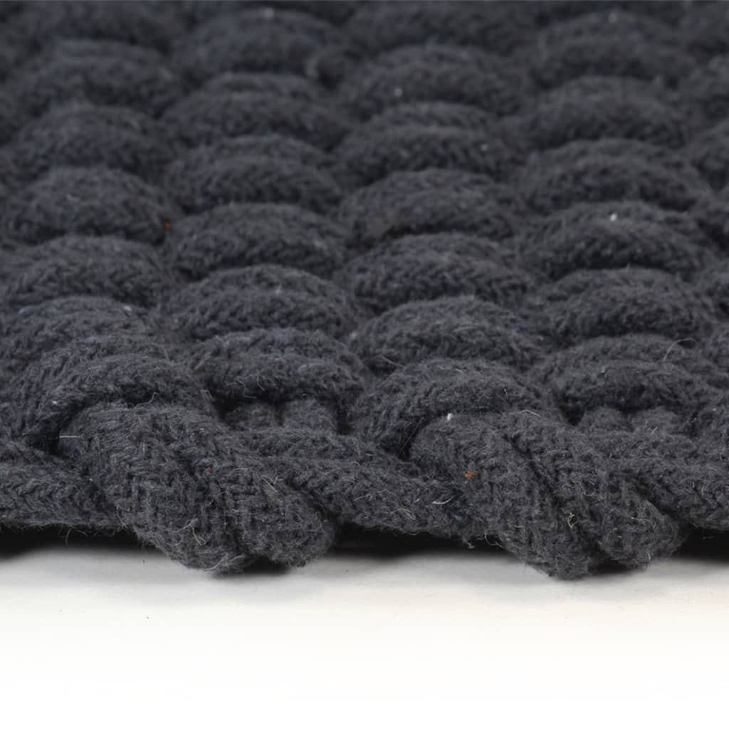 Alfombra Rectangular Algodón Antracita 180x250 Cm / Vetonek_4