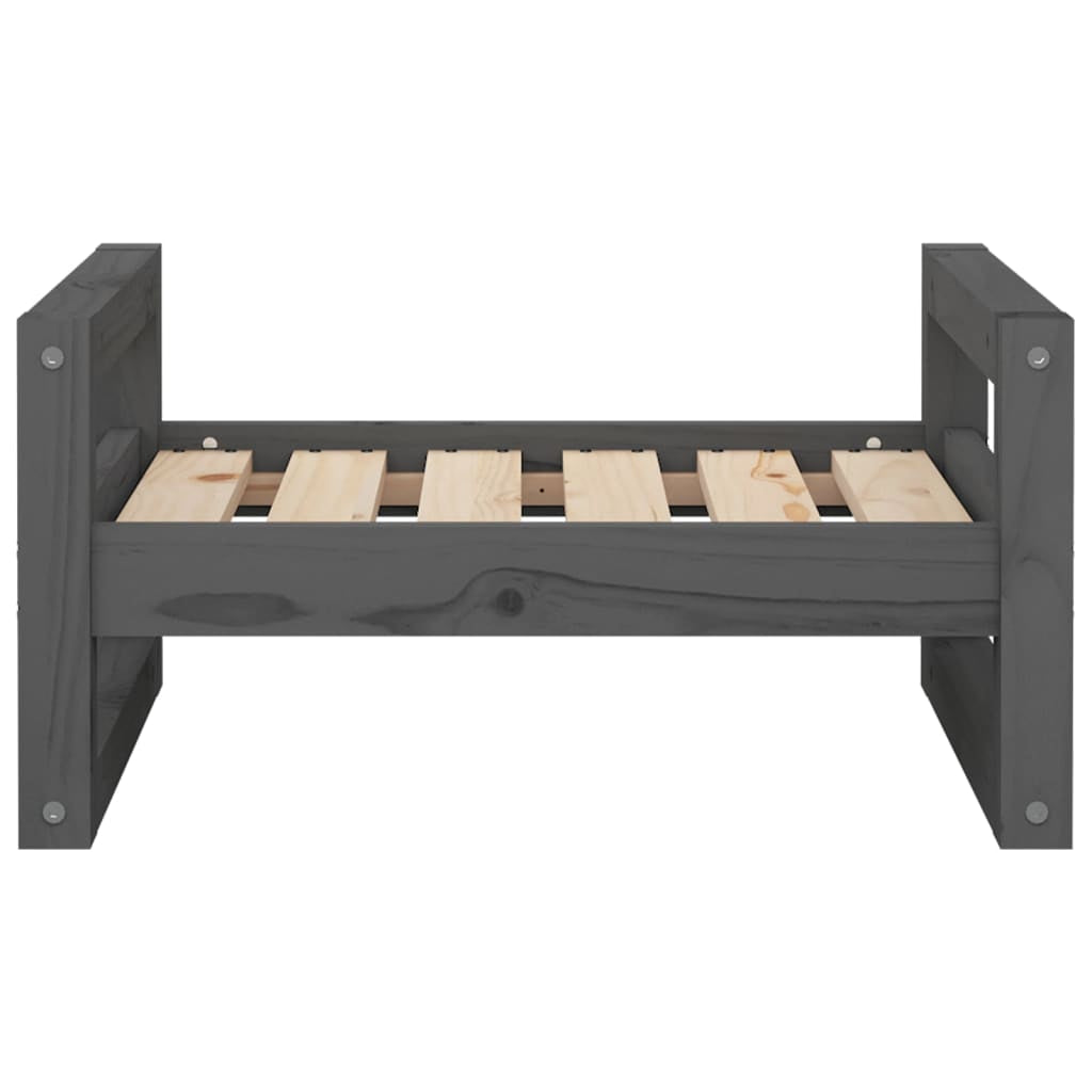 Vidaxl Cama Para Perros Madera Maciza De Pino Gris 55,5x45,5x28 Cm_4