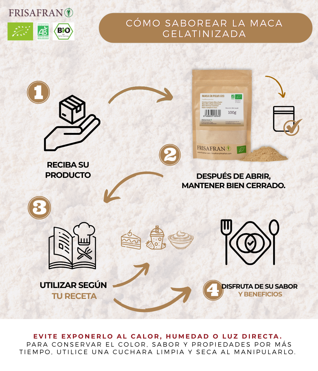 Maca Gelatinizada En Polvo Ecológica | Calidad | Frisafran 200 G_2