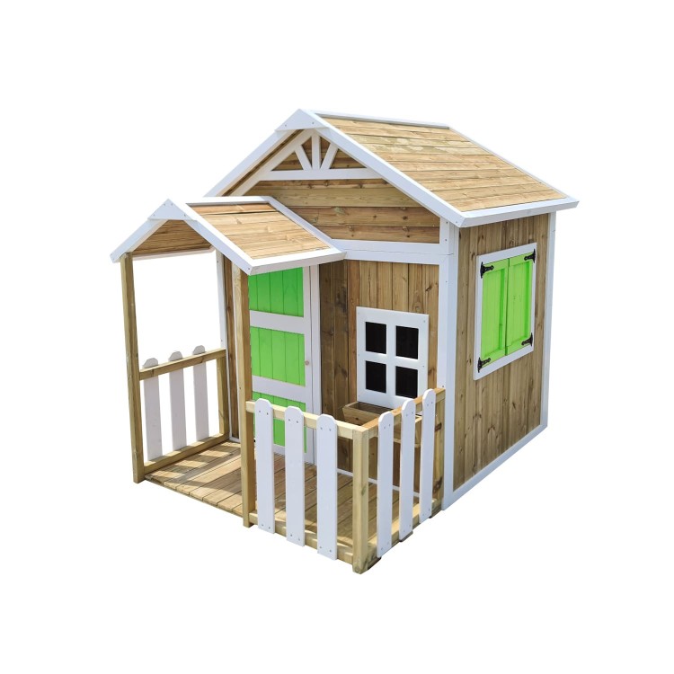 Casita Infantil De Madera Por Paneles Masgames Olden Azul._2