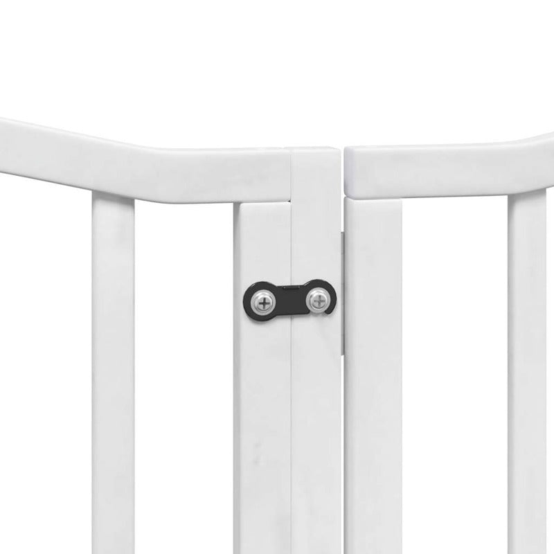 Vidaxl Puerta De Perros Plegable 12 Paneles Madera Álamo Blanca 600 Cm_5