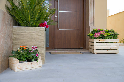 Caja De Fruta Decorativa De Madera Natural De 29 X 21 X 12 Cm