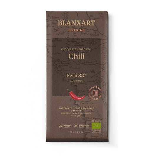 Chocolate Perú 83% con chili Blanxart 75g