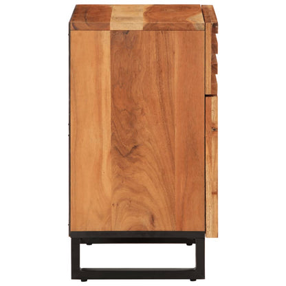 Mesita De Noche Madera Maciza De Acacia 50x34x60 Cm_1
