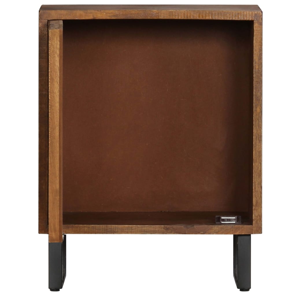 Mesita De Noche Madera Maciza De Mango 40x30x50 Cm_2