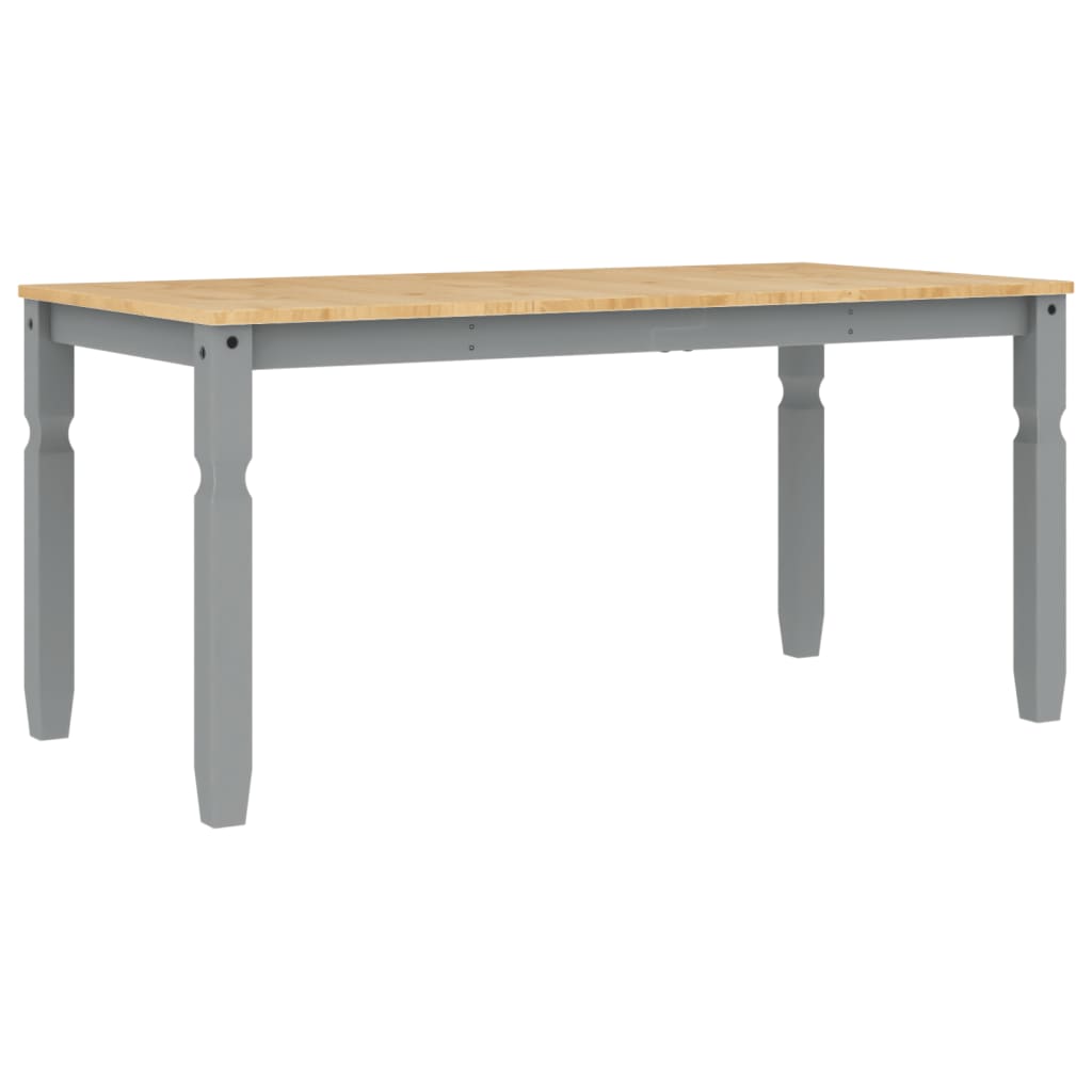 Mesa De Comedor Corona Madera Maciza De Pino Gris 160x80x75 Cm_0