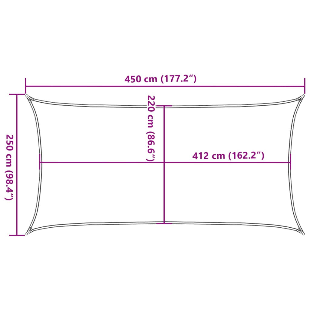 Vidaxl Toldo De Vela Poliéster Oxford 100% Gris Claro 4,5x2,5 M_2