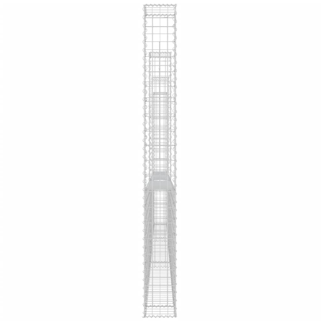 Cesta De Gaviones Forma De U 4 Postes De Hierro 380x20x200 Cm / Vetonek_4