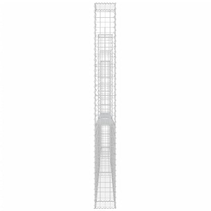 Cesta De Gaviones Forma De U 4 Postes De Hierro 380x20x200 Cm / Vetonek_4