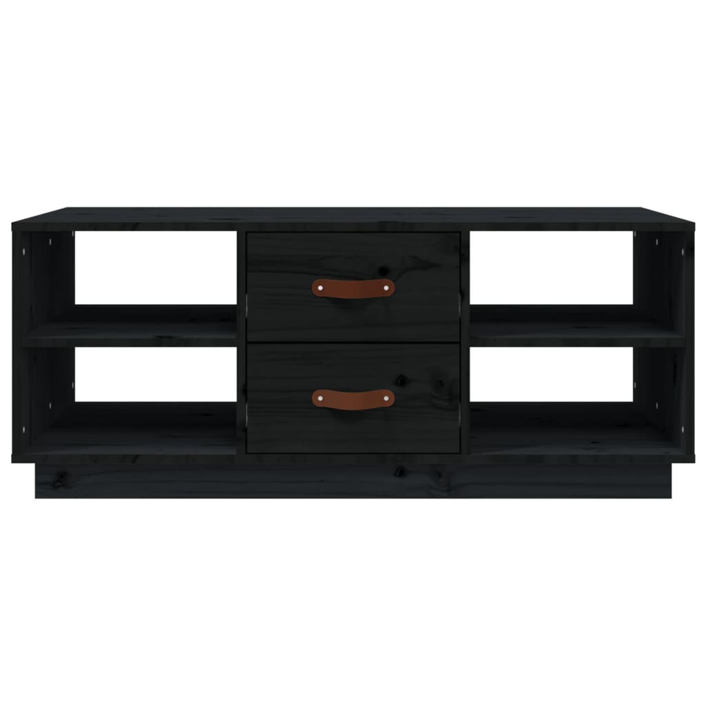 Mesa De Centro De Madera Maciza De Pino Negro 100x50x41 Cm_3
