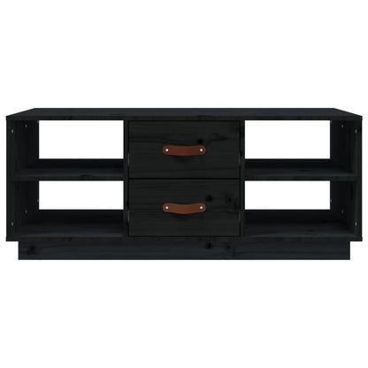 Mesa De Centro De Madera Maciza De Pino Negro 100x50x41 Cm_3