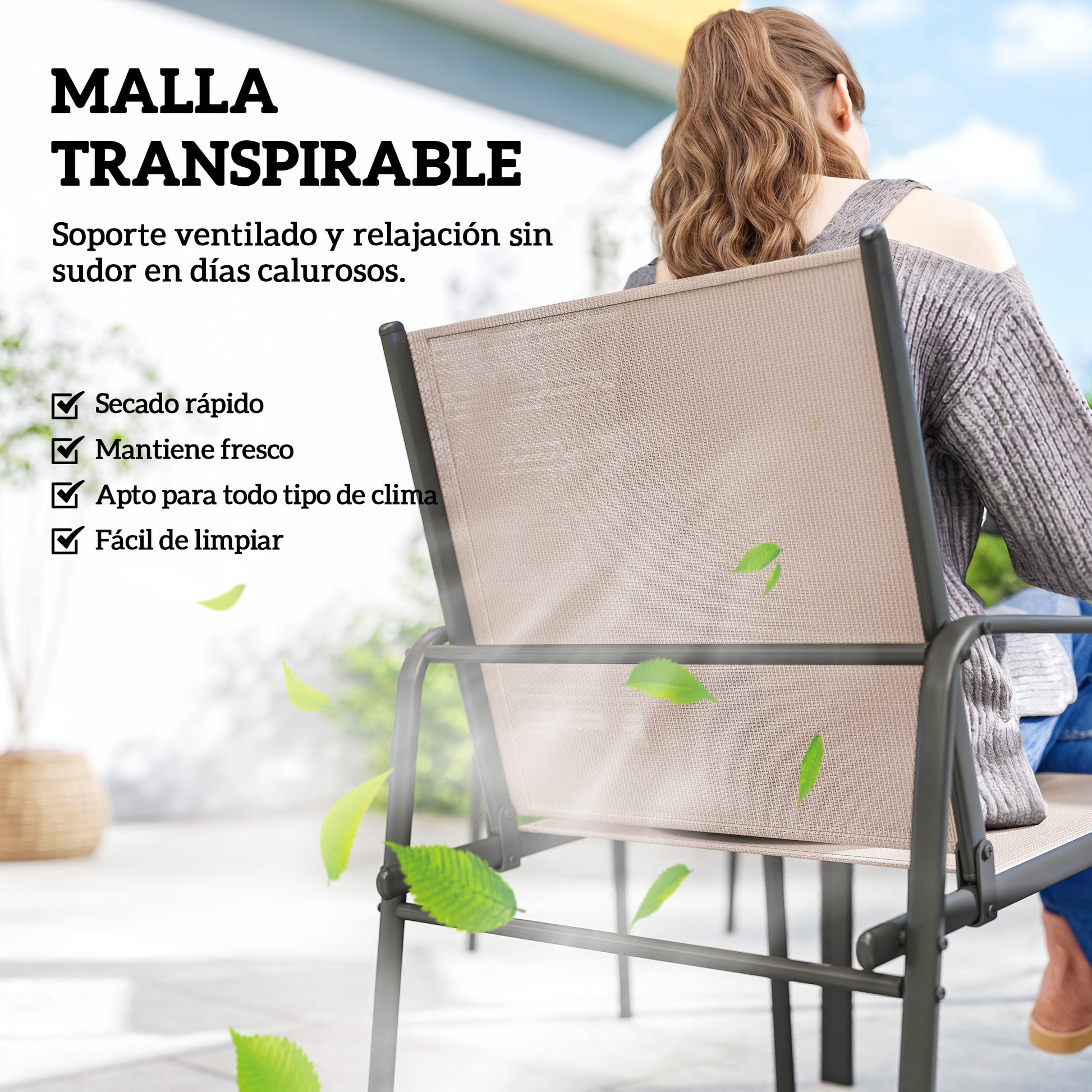 Outsunny Conjunto De Mesa Y Sillas Jardín De 7 Piezas_4