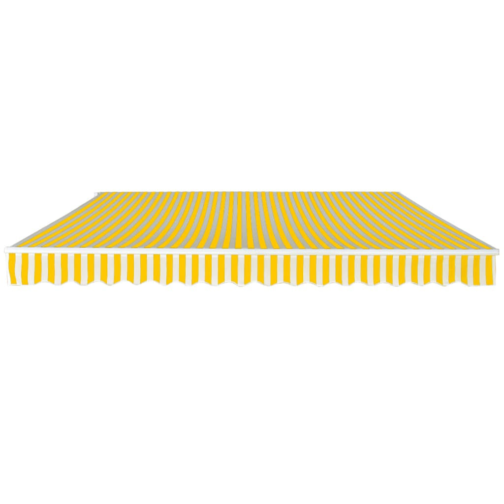 Vidaxl Toldo Plegable De Operación Manual 400 Cm Amarillo Y Blanco_1