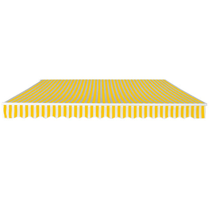 Vidaxl Toldo Plegable De Operación Manual 400 Cm Amarillo Y Blanco_1