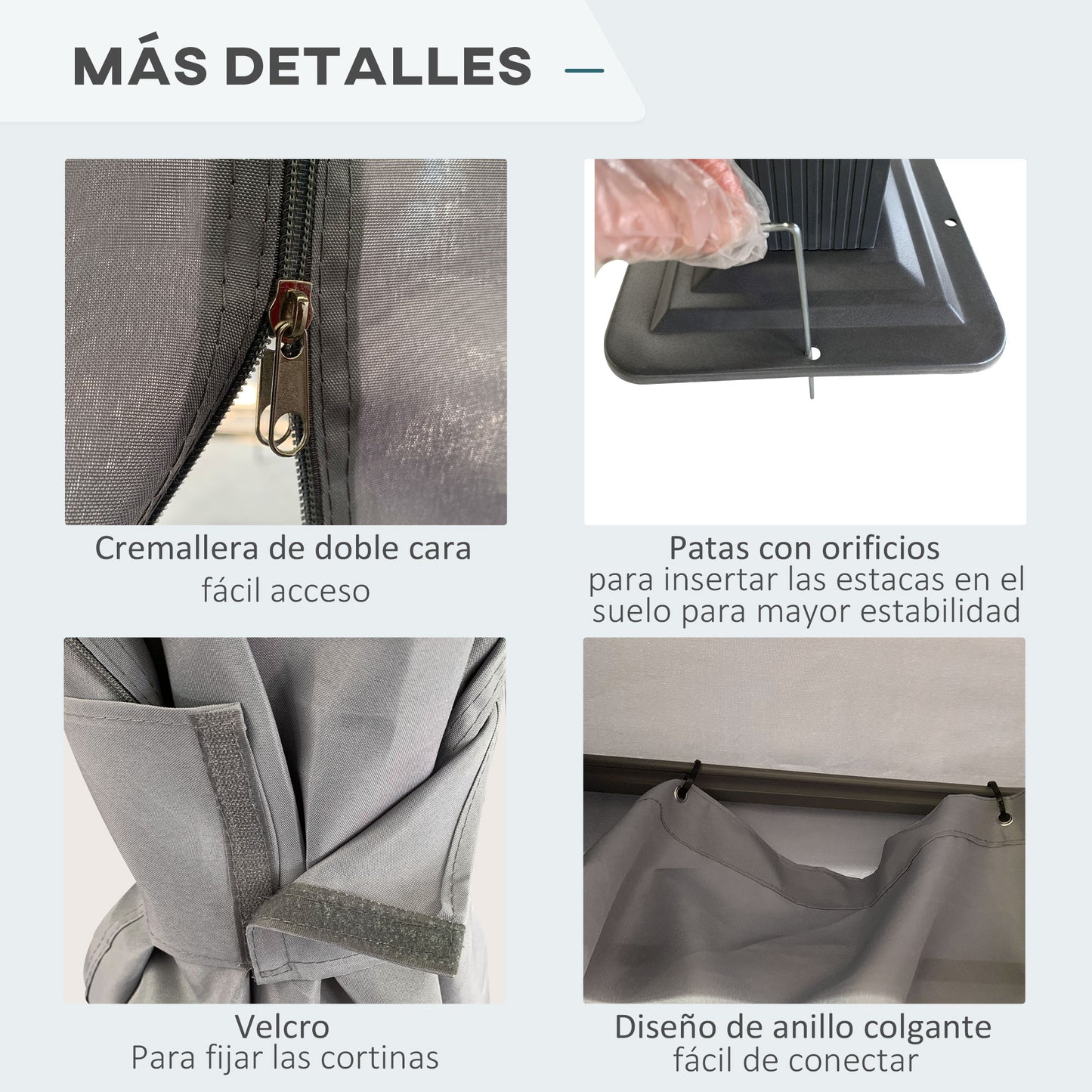 Outsunny Cenador Jardín 4x3 M Con Techo De Ventilación 4 Cortinas Para Exterior_5