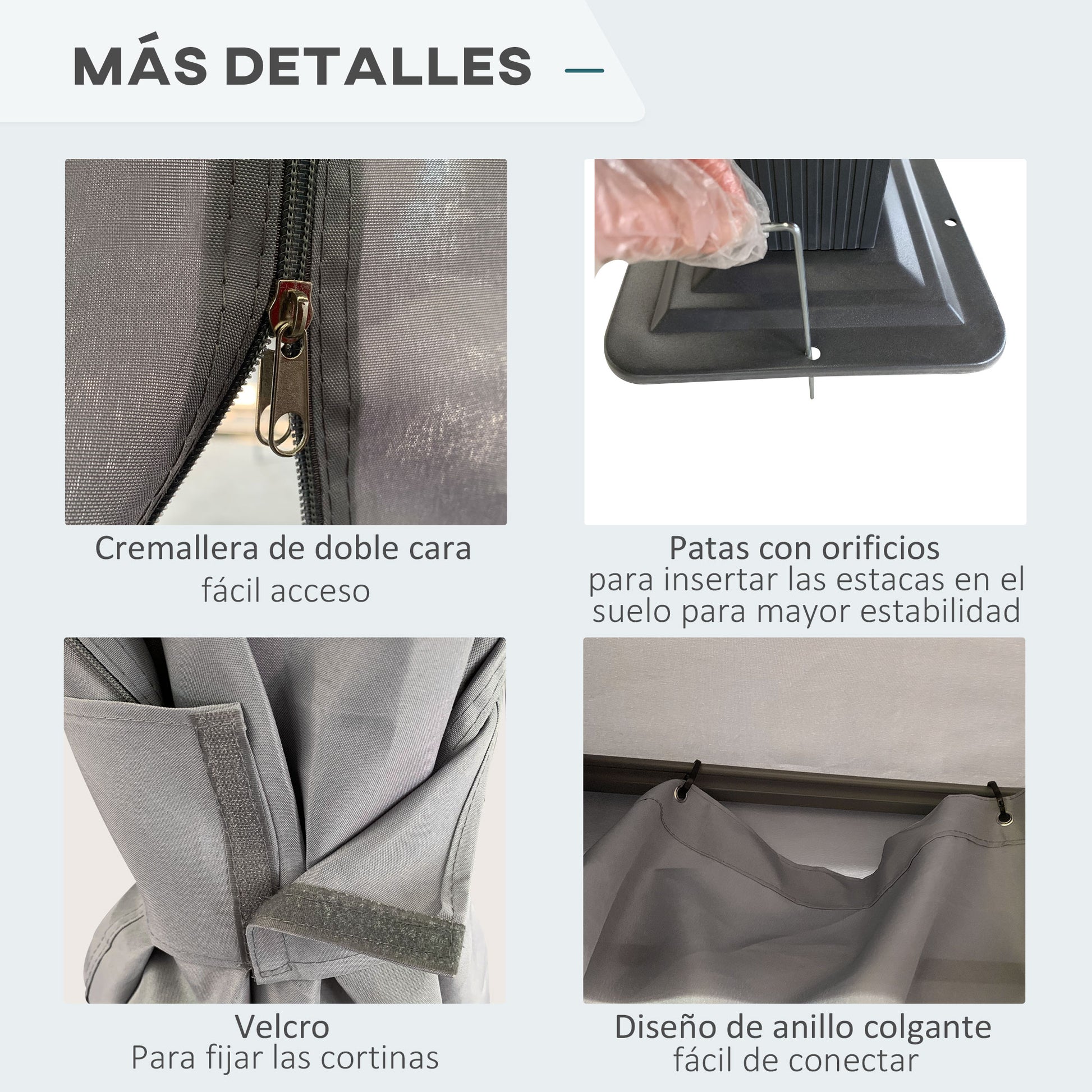 Outsunny Cenador Jardín 4x3 M Con Techo De Ventilación 4 Cortinas Para Exterior_5
