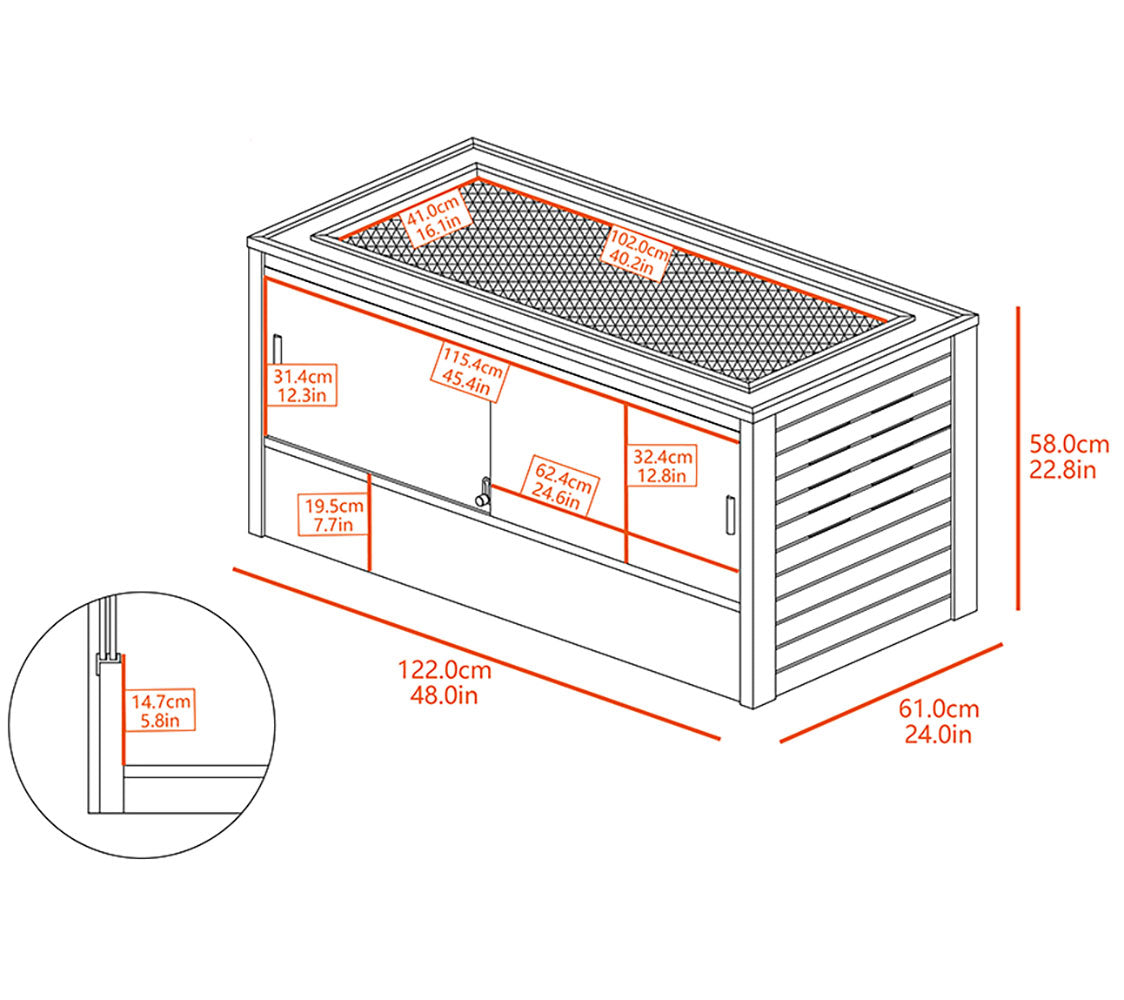 Terrario Grande Para Reptiles Y Otros Pequeños Animales Mojave - 122x61x58cm - Decorativo Para Interiores (gris)_2