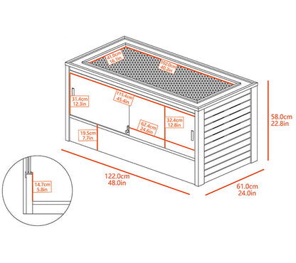 Terrario Grande Para Reptiles Y Otros Pequeños Animales Mojave - 122x61x58cm - Decorativo Para Interiores (gris)_2