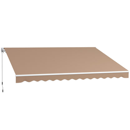 Outsunny Toldo Manual Retráctil 350x250 Cm Con Manivela De Metal Marrón_0
