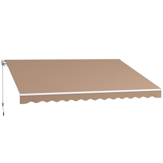 Outsunny Toldo Manual Retráctil 350x250 Cm Con Manivela De Metal Marrón_0