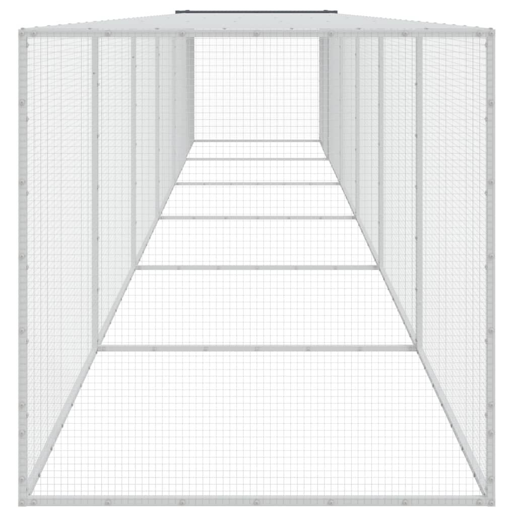 Vidaxl Gallinero Con Techo Acero Galvanizado Antracita 603x98x90 Cm_3
