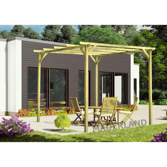 Pérgola de madera maciza Marbella Maderland 300x300 cm