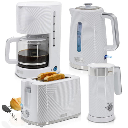 Briebe Elegance Set Tostadora Pan Ranura Ancha+ Hervidor Agua 1,7l + Cafetera Goteo + Espumador De Leche Eléctrico_0