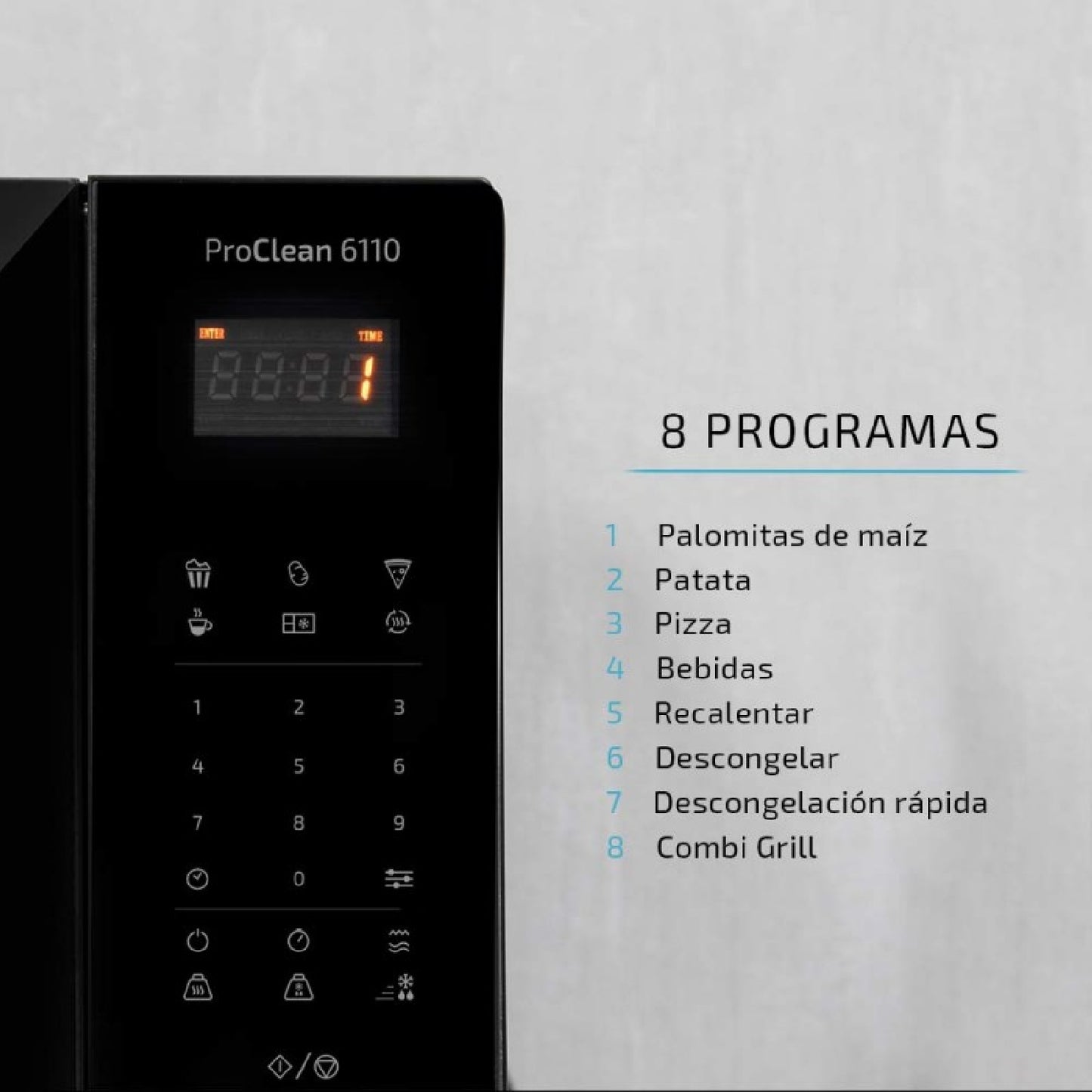 Microondas Proclean 6110. 800 W Y Grill 1000 W, Capacidad 23l, Revestimiento Ready2clean Para Una Mejor Limpieza, Tecnología 3dwave, Diseño Con Acab_4