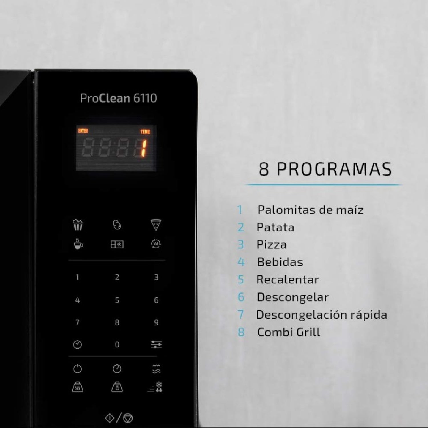Microondas Proclean 6110. 800 W Y Grill 1000 W, Capacidad 23l, Revestimiento Ready2clean Para Una Mejor Limpieza, Tecnología 3dwave, Diseño Con Acab_4