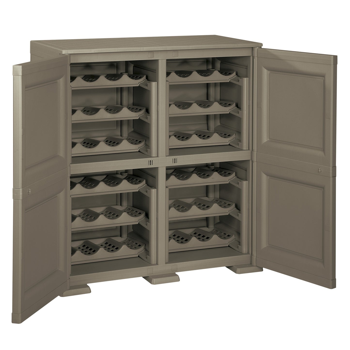 4 Estanterías Modulares Con Soporte Para 48 Botellas Wengué_2