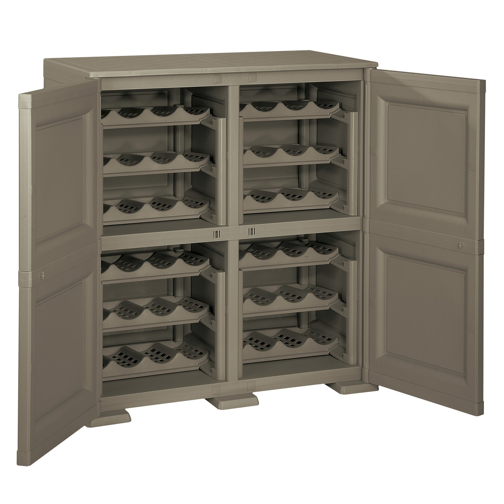 4 Estanterías Modulares Con Soporte Para 48 Botellas Wengué_2